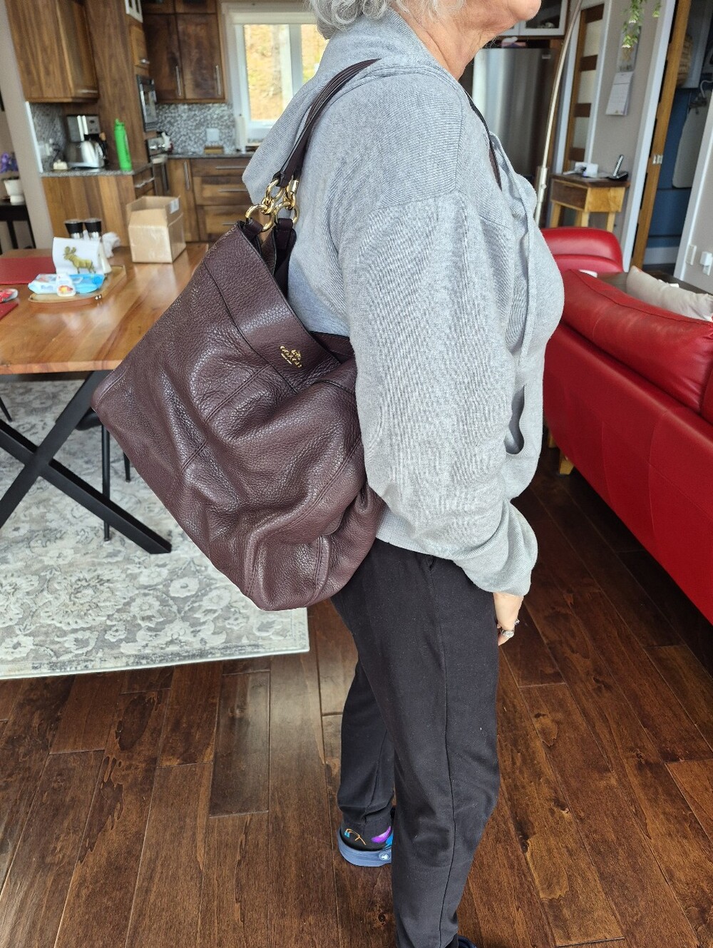 Coach Pebbled Leather Hobo in Chocolate Brown with Gold Hardware - Picture 6 of 6